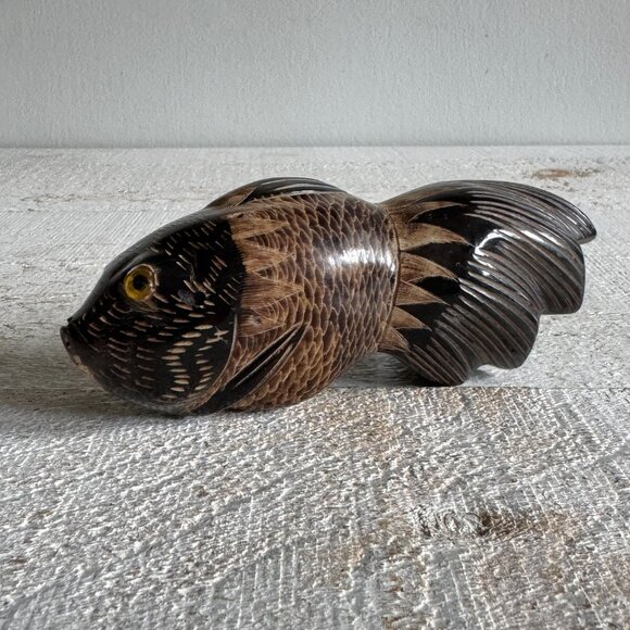 Carved Fish Decor - Made in Thailand - Picture 2 of 10